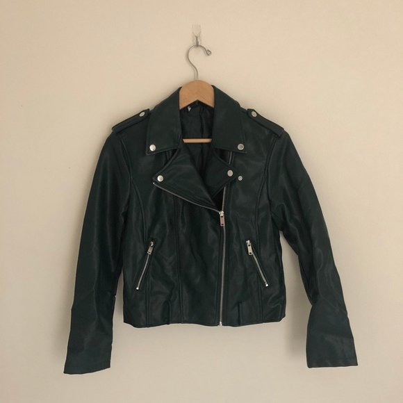 Forever 21 Jackets & Blazers - Forever 21 | Green Faux-Leather Jacket